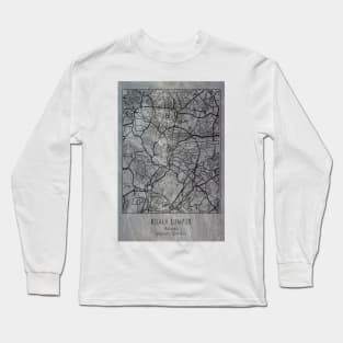 Kuala Lumpur, Malaysia, city map Long Sleeve T-Shirt